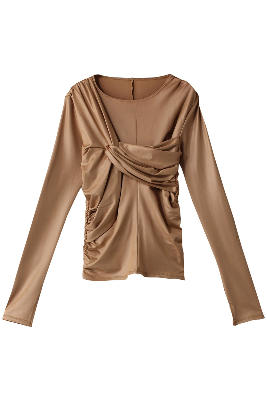 メゾンスペシャル/MAISON SPECIALのシャーリングツイストトップ(BGE(ベージュ)/21232415701)