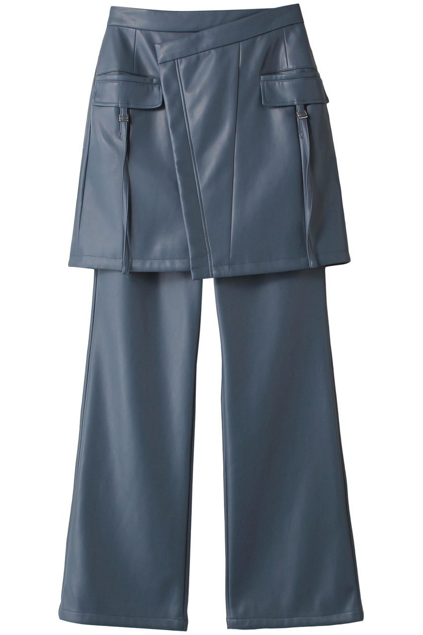 MAISON SPECIAL スカートレイヤードレザーパンツ (BLU(ブルー), 38) メゾンスペシャル ELLE SHOP