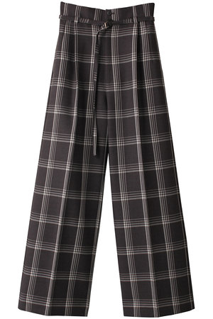 メゾンスペシャル/MAISON SPECIALのチェックハイウエストワイドパンツ(110600/110601)