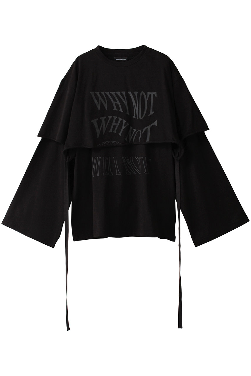  MAISON SPECIAL WHY NOT レイヤードロンTEE (BLK(ブラック) FREE) メゾンスペシャル ELLE SHOP