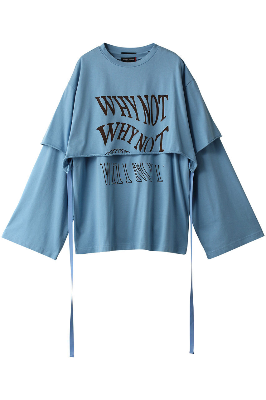  MAISON SPECIAL WHY NOT レイヤードロンTEE (BLU(ブルー) FREE) メゾンスペシャル ELLE SHOP