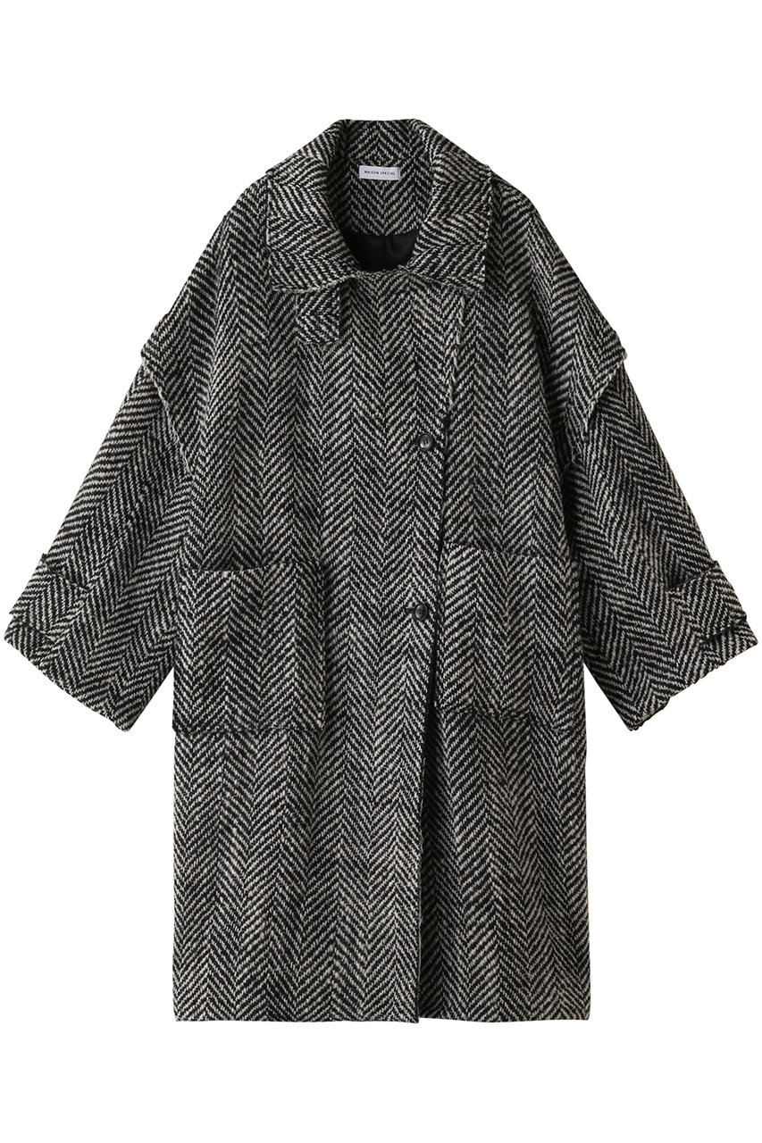 ＜ELLE SHOP＞ MAISON SPECIAL Cut-off Tweed Overcoat/カットオフツイードオーバーコート (MLT1(マルチカラー) FREE) メゾンスペシャル ELLE SHOP