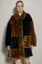 Bicolor Soutien Colored Fur Coat/バイカラーステンカラーフェイクファーコート メゾンスペシャル/MAISON SPECIAL