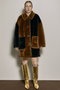 Bicolor Soutien Colored Fur Coat/バイカラーステンカラーフェイクファーコート メゾンスペシャル/MAISON SPECIAL