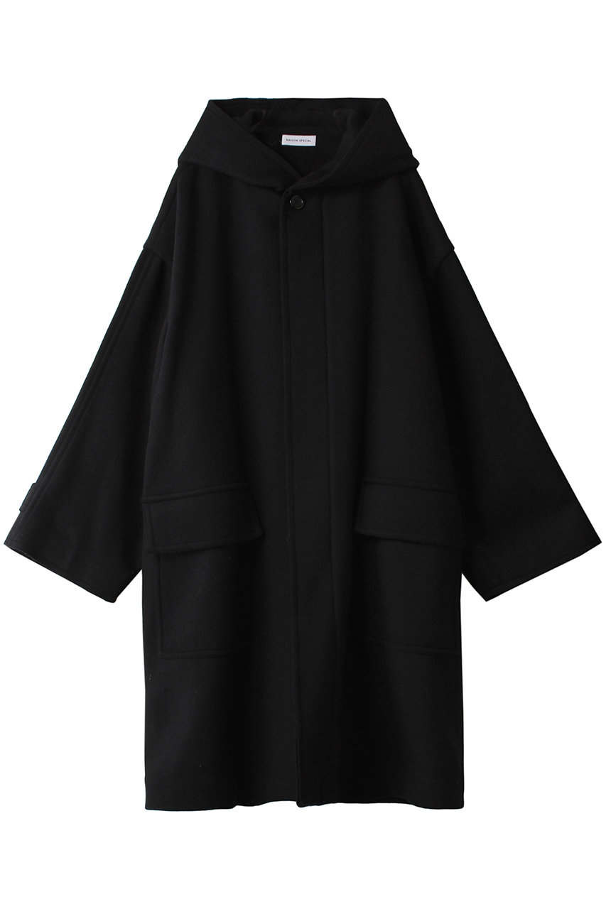 MAISON SPECIAL Hood Overcoat/フードオーバーコート (BLK(ブラック), FREE) メゾンスペシャル ELLE SHOP