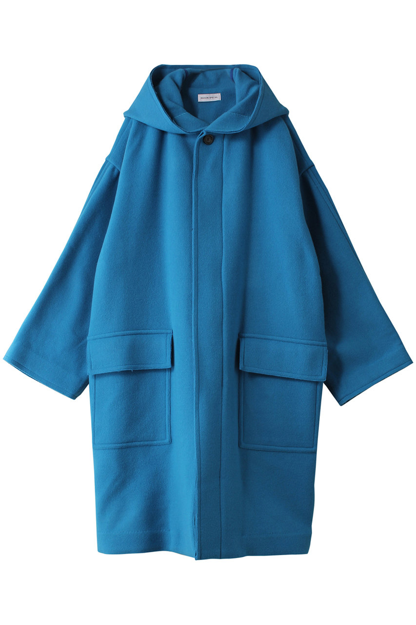MAISON SPECIAL Hood Overcoat/フードオーバーコート (BLU(ブルー), FREE) メゾンスペシャル ELLE SHOP