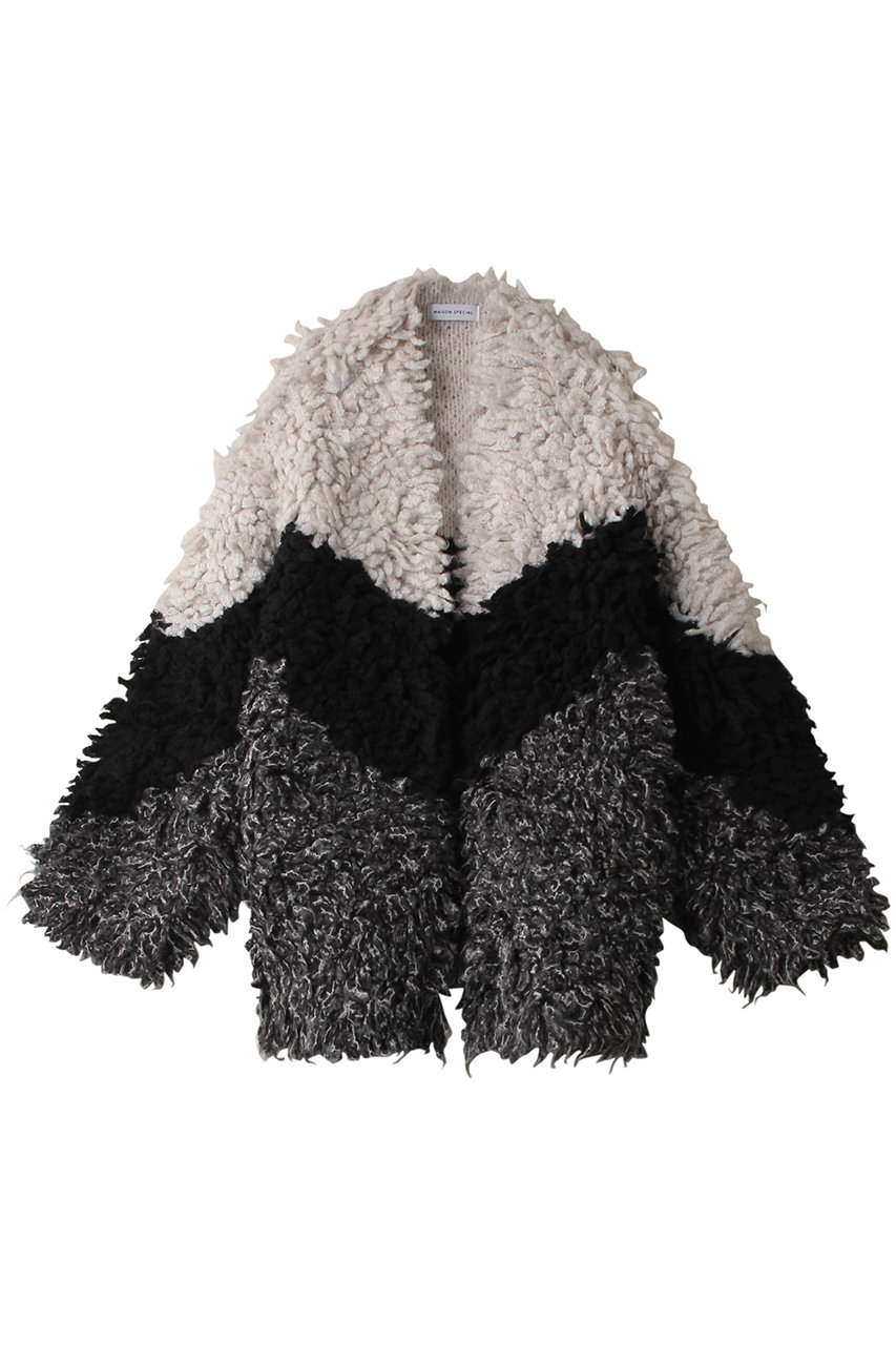 Bicolor Loop Shaggy Knit Cardigan/ループシャギーバイカラーニットカーディガン