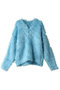 2way V-neck Shaggy Knit Wear/2WAY Vネックシャギーニット メゾンスペシャル/MAISON SPECIAL BLU(ブルー)
