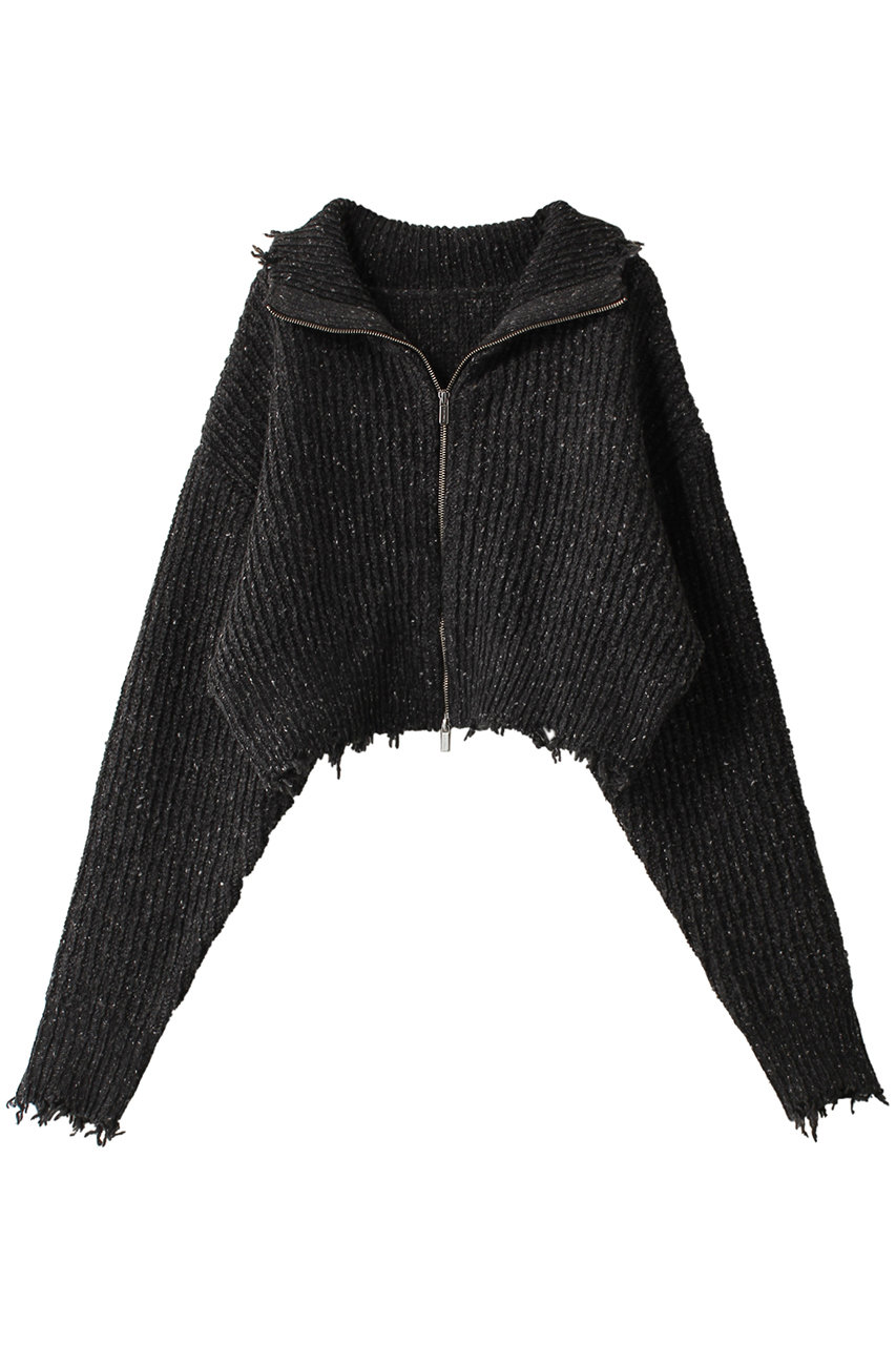 ＜ELLE SHOP＞ MAISON SPECIAL 2way Front Zip Knit Wear/2WAYフロントジップニット (BLK(ブラック) FREE) メゾンスペシャル ELLE SHOP