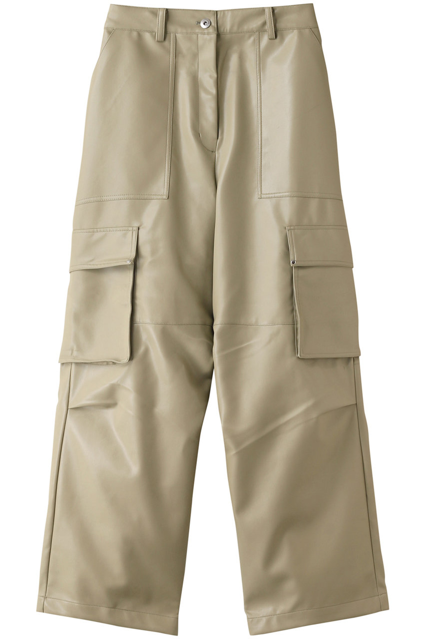 MAISON SPECIAL Synthetic Leather Cargo Pants/フェイクレザーカーゴパンツ (M.GRN(ミントグリーン), 38) メゾンスペシャル ELLE SHOP