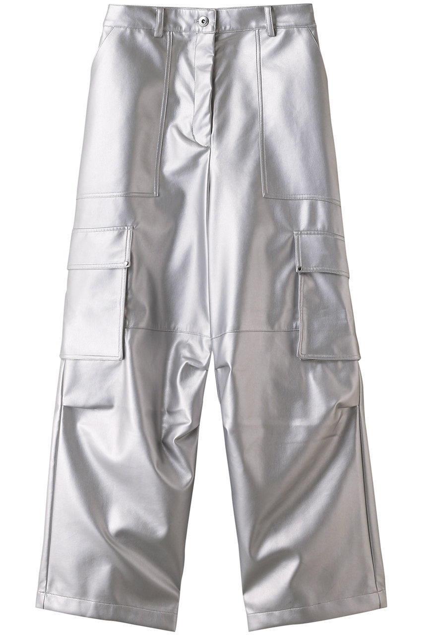 ＜ELLE SHOP＞ MAISON SPECIAL Synthetic Leather Cargo Pants/フェイクレザーカーゴパンツ (SLV(シルバー) 38) メゾンスペシャル ELLE SHOP