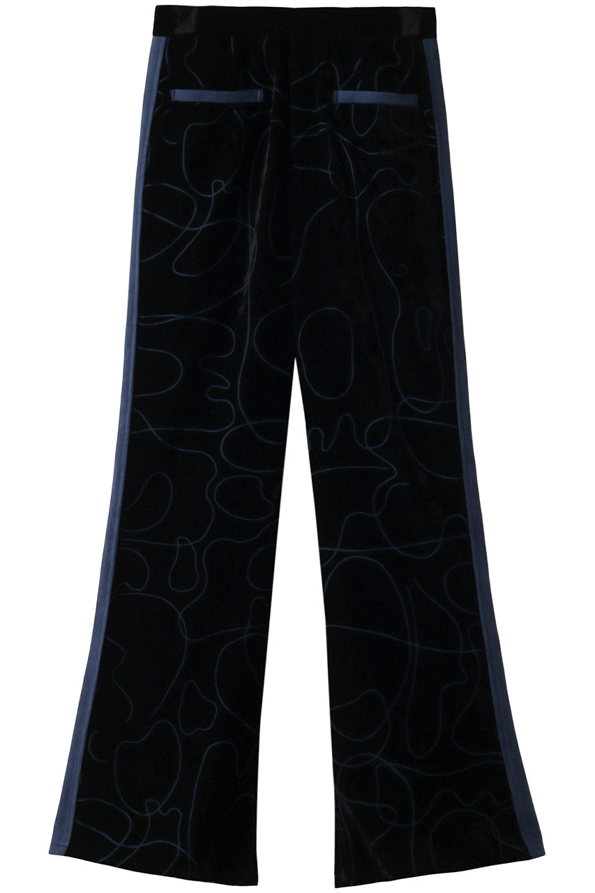 ＜ELLE SHOP＞ MAISON SPECIAL Burn Out Handout Pants/オパールベルベットパンツ (BLK(ブラック) 36) メゾンスペシャル ELLE SHOP
