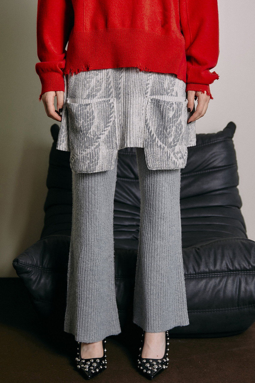 Skirt Layered Knit Pants/スカートレイヤードニットパンツ