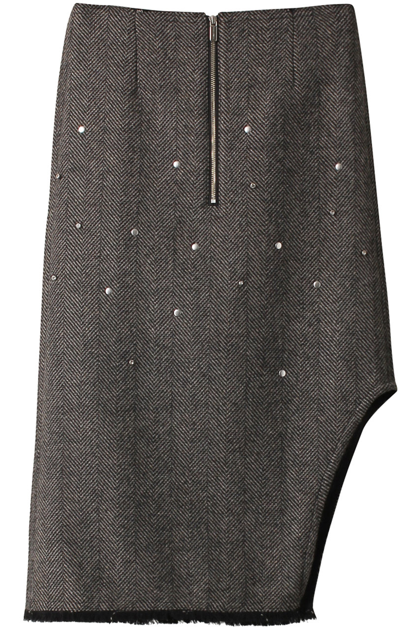 MAISON SPECIAL Studded Asymmetric Skirt/スタッズアシンメトリースカート (GRY(グレー), 38) メゾンスペシャル ELLE SHOP