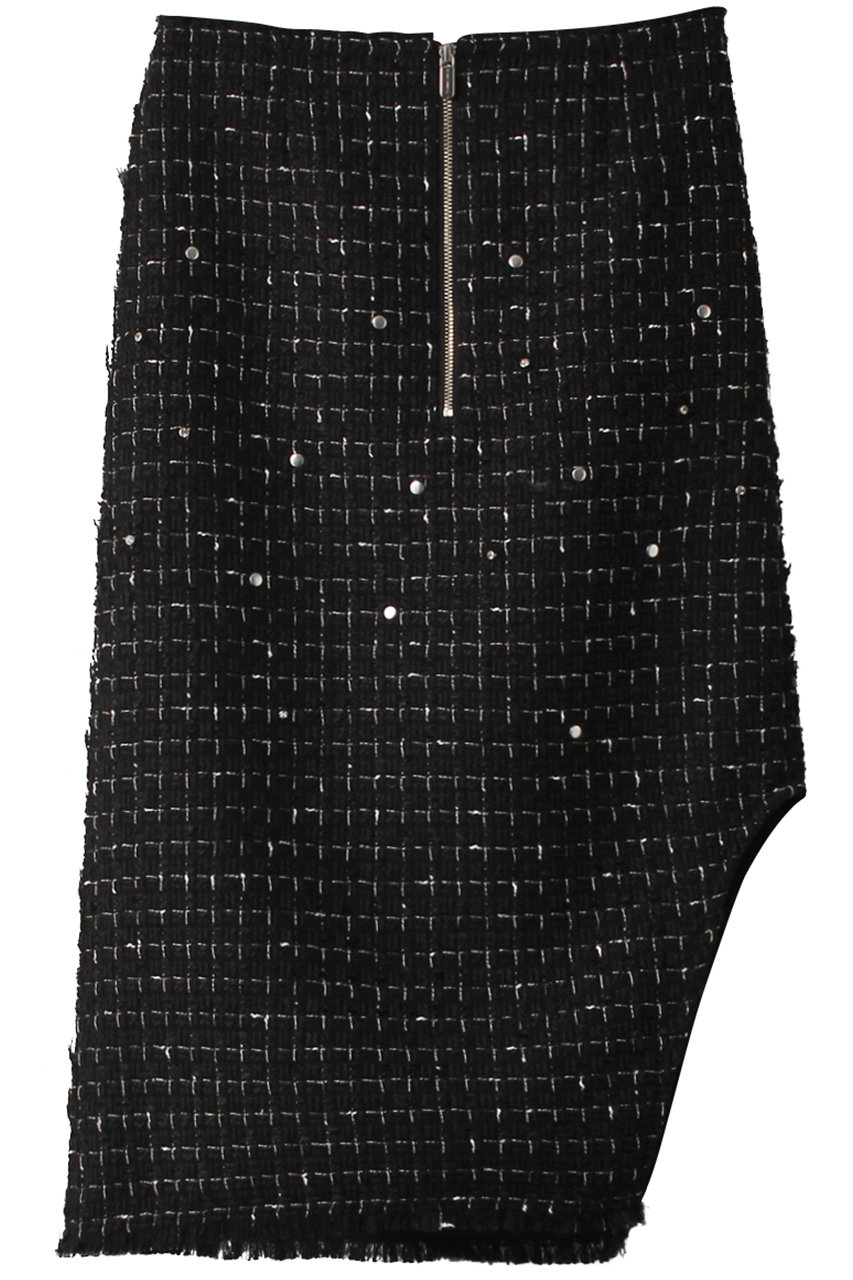MAISON SPECIAL Studded Asymmetric Skirt/スタッズアシンメトリースカート (BLK(ブラック), 36) メゾンスペシャル ELLE SHOP