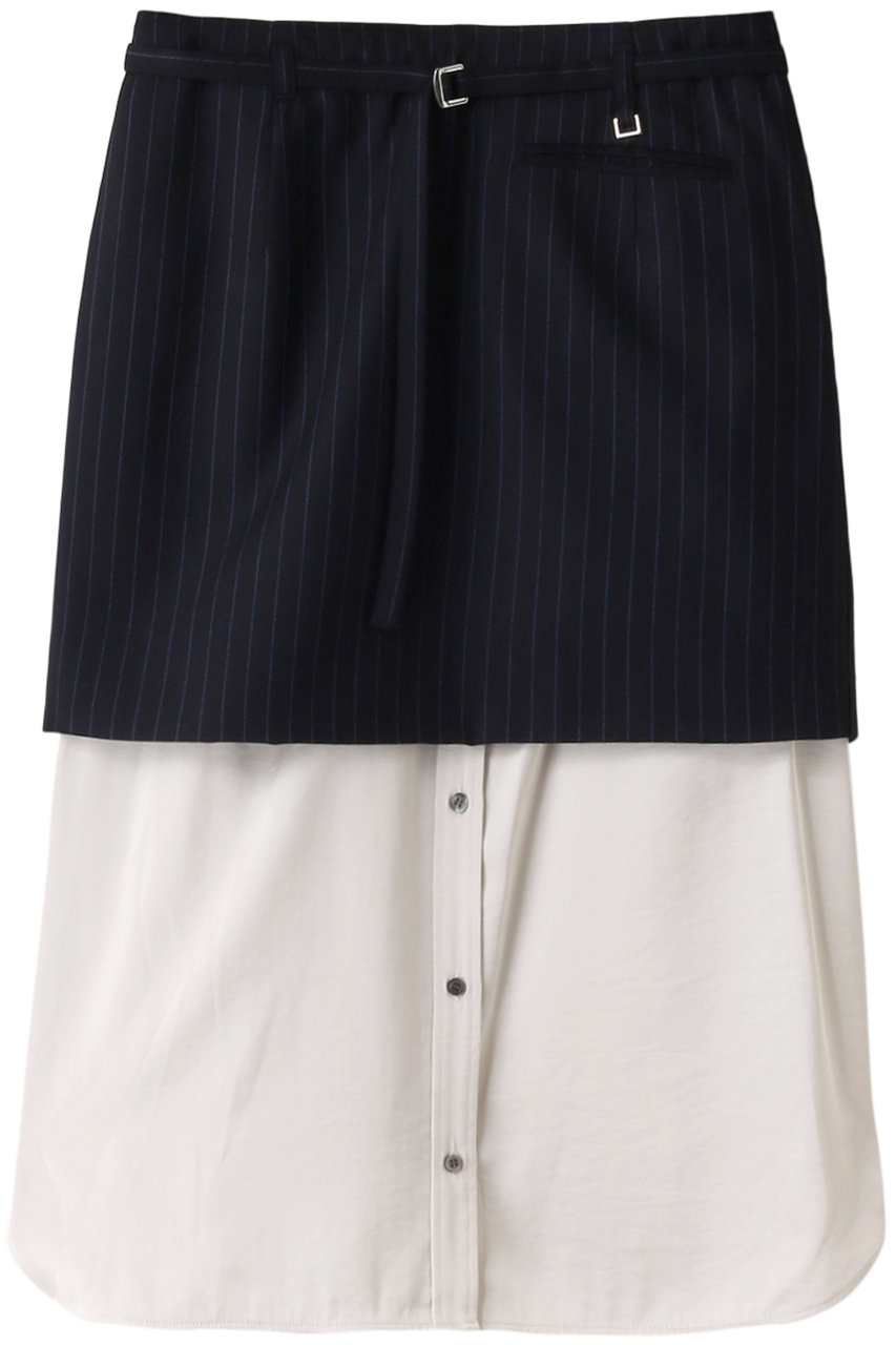 MAISON SPECIAL Shirt Layered Mini Skirt /シャツレイヤードミニスカート (NVY(ネイビー), FREE) メゾンスペシャル ELLE SHOP
