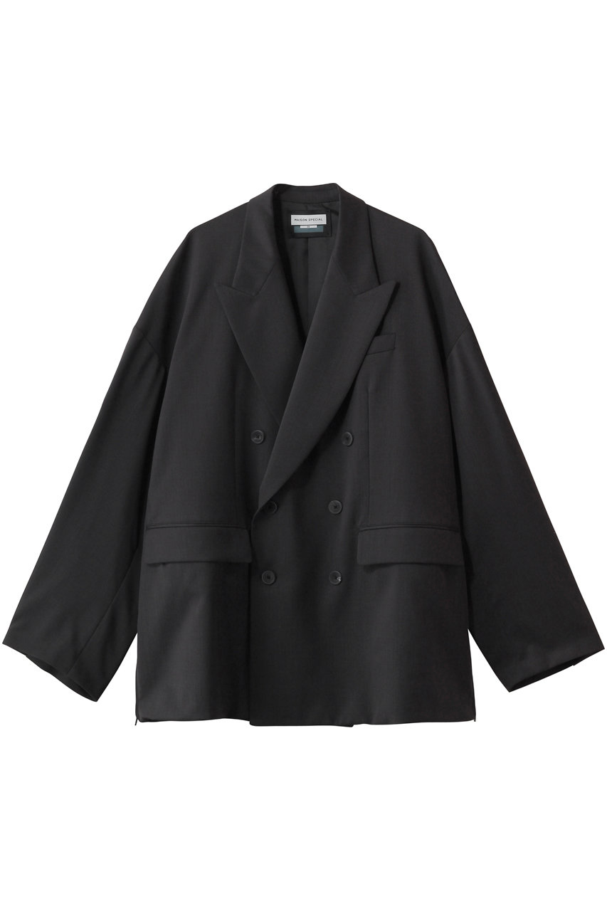 メゾンスペシャル/MAISON SPECIALの【UNISEX】プライムオーバーテーラードピークドラペルWジャケット(D.BLK(ブラック)/11241111209)