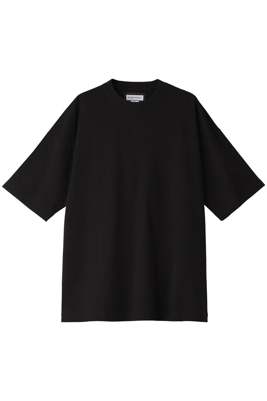 メゾンスペシャル/MAISON SPECIALの【UNISEX】マーセライズコットンオーバーTシャツ(BLK(ブラック)/11241411202)