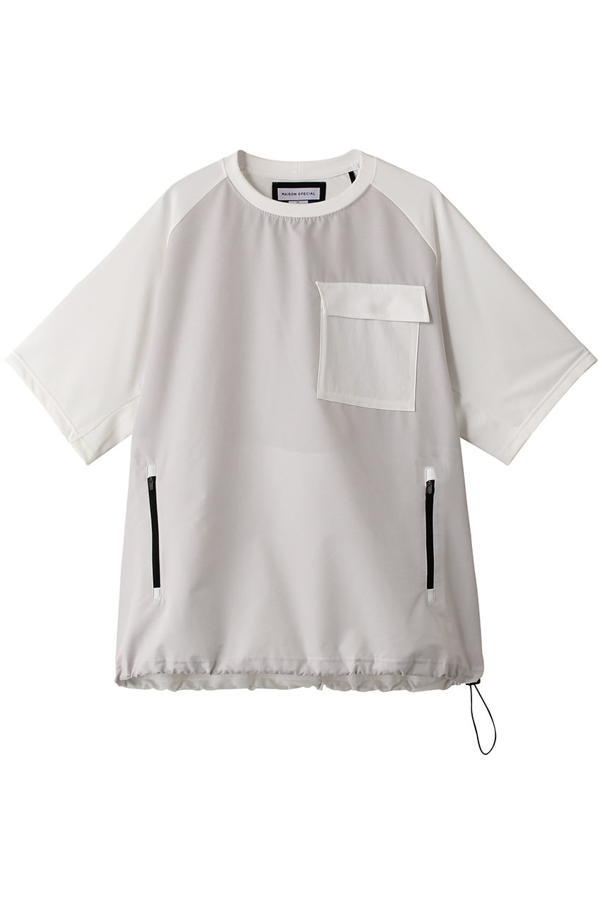 メゾンスペシャル/MAISON SPECIALの【UNISEX】スポーツラインサイドジップTシャツ(WHT(ホワイト)/11241411204)