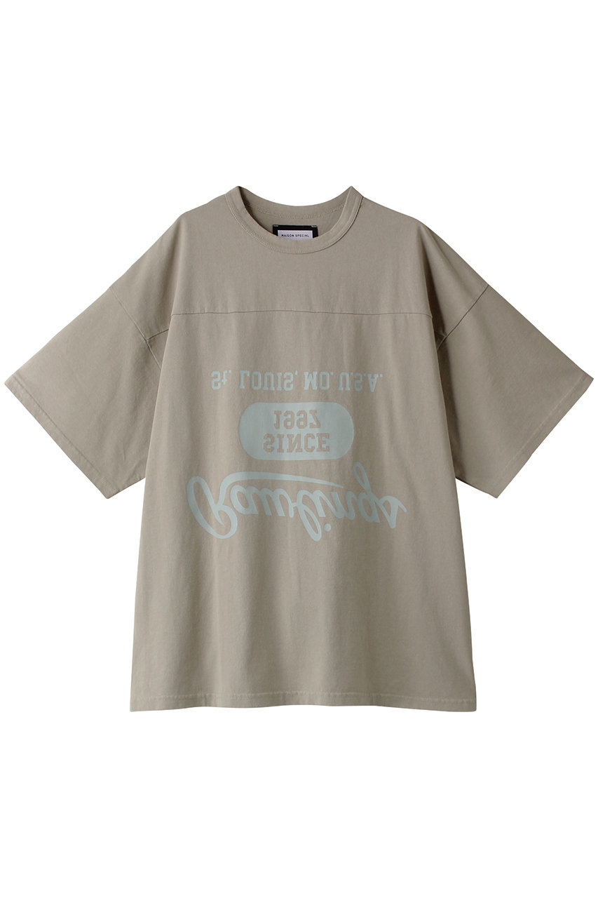 メゾンスペシャル/MAISON SPECIALの【UNISEX】ミラープリントロゴフットボールTシャツ(G.BGE(グレーベージュ)/11241411218)