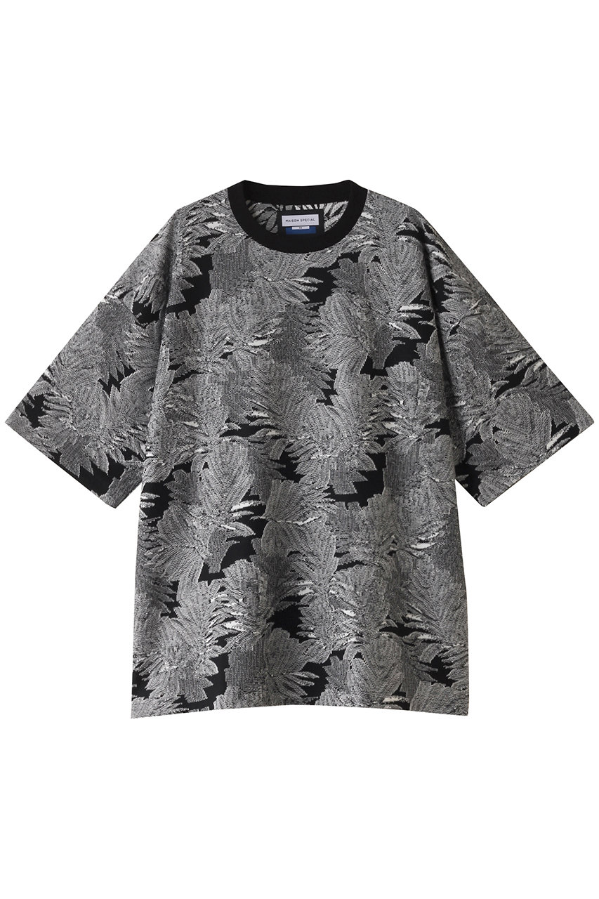 メゾンスペシャル/MAISON SPECIALの【UNISEX】リーフバックカットJQ S/STシャツ(BLK(ブラック)/11241411334)