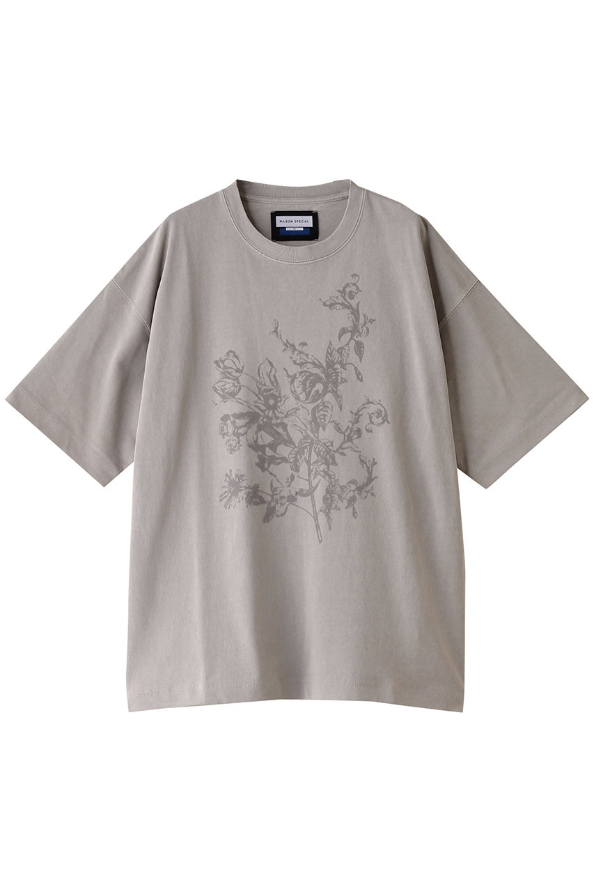 MAISON SPECIAL 【UNISEX】ピグメントダイフラワーフロッキープリントTシャツ (G.BGE(グレーベージュ), 1) メゾンスペシャル ELLE SHOP MAISON SPECIAL 【UNISEX】ピグメントダイフラワーフロッキープリントTシャツ (G.BGE(グレーベージュ), 1) メゾンスペシャル ELLE SHOP