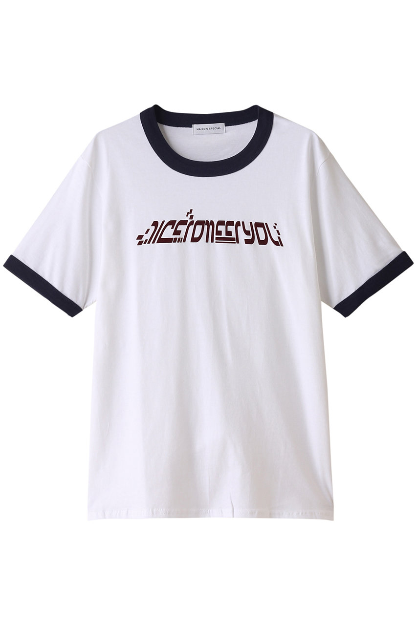 MAISON SPECIAL ニノミヤチエコラボNice to meet youリンガーTEE (WHT(ホワイト), 2) メゾンスペシャル ELLE SHOP MAISON SPECIAL ニノミヤチエコラボNice to meet youリンガーTEE (WHT(ホワイト), 2) メゾンスペシャル ELLE SHOP