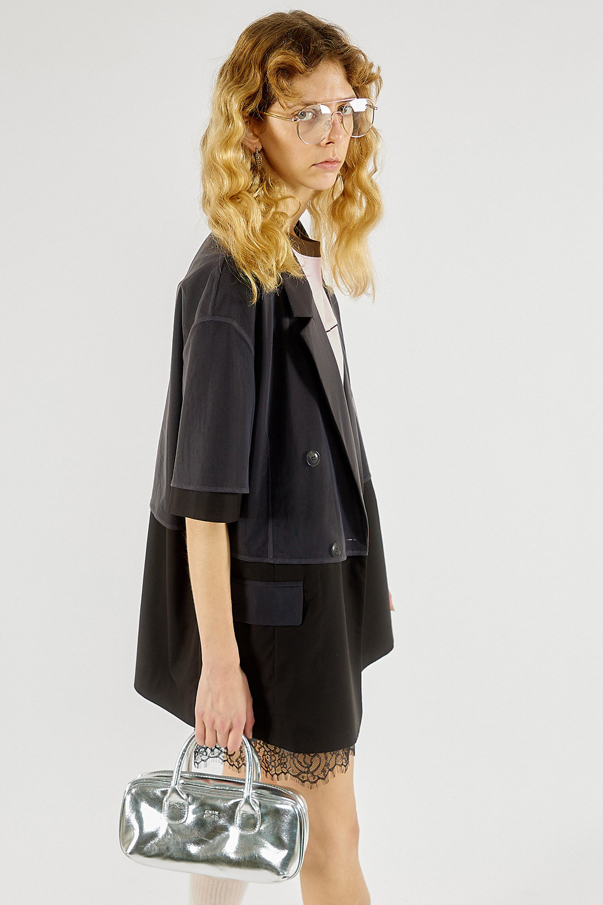 See-through Layered Half Sleeve Jacket/シースルーレイヤードハーフスリーブジャケット