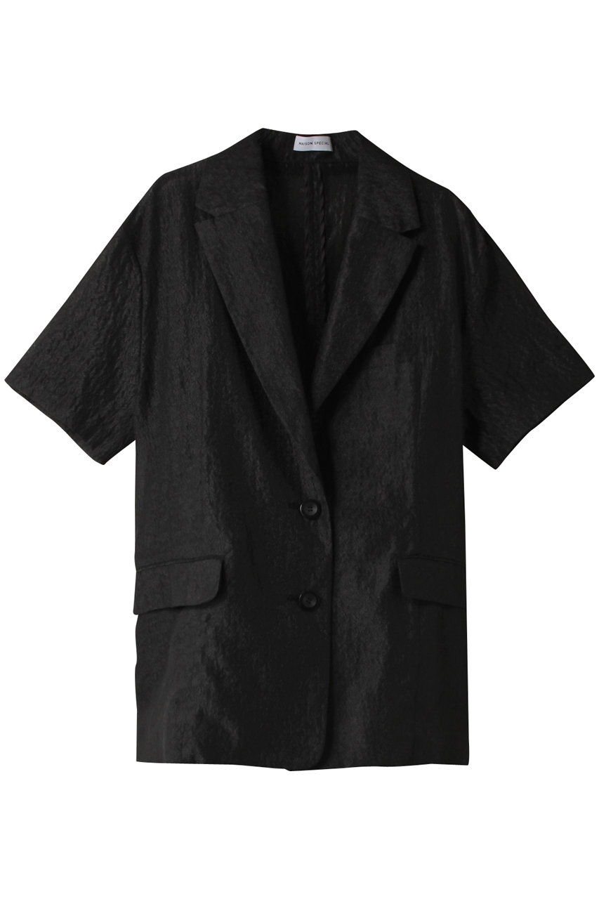 メゾンスペシャル/MAISON SPECIALのSheer Jacquard Oversized Jacket/シアージャガードオーバージャケット(BLK(ブラック)/21241115304)