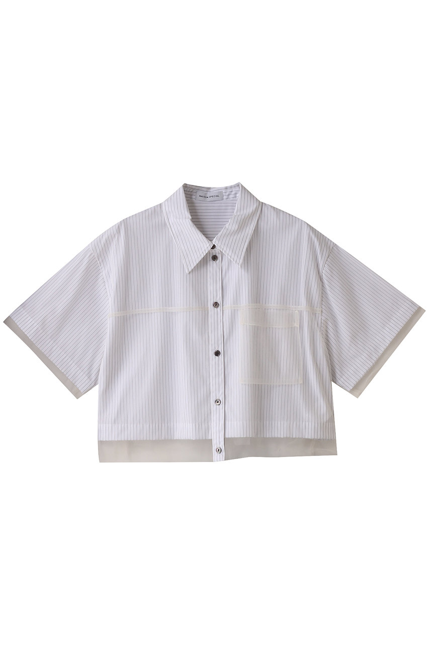 MAISON SPECIAL See-through Layered Tulle Shirt/シースルーレイヤードチュールシャツ (WHT(ホワイト), FREE) メゾンスペシャル ELLE SHOP MAISON SPECIAL See-through Layered Tulle Shirt/シースルーレイヤードチュールシャツ (WHT(ホワイト), FREE) メゾンスペシャル ELLE SHOP