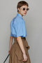 Stripe Drawstring Short Length Shirt/ストライプドローストリングショートシャツ メゾンスペシャル/MAISON SPECIAL