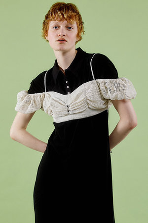 メゾンスペシャル/MAISON SPECIALの2way Slab Mesh Layered Bustier Tops/2WAYスラブメッシュレイヤードビスチェトップス(110400/110401)