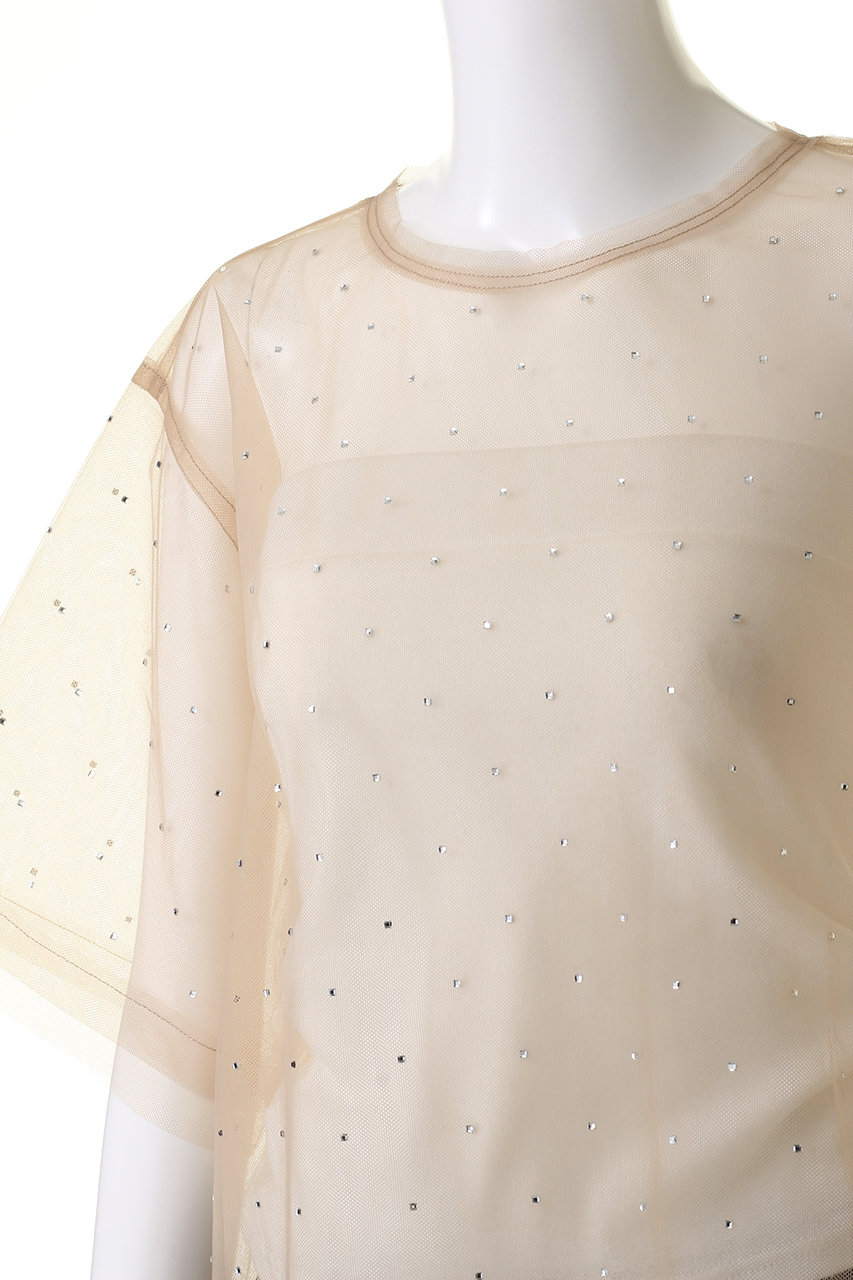 Glitter Tulle Oversized T-shirt/キラキラチュールオーバーTシャツ