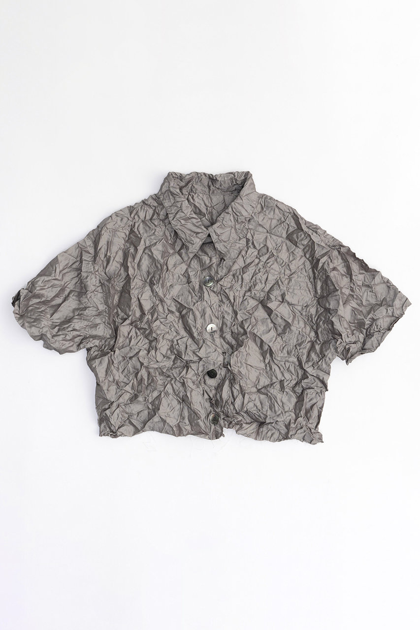 Washed Pleated Short Length Shirt/ワッシャープリーツショートシャツ