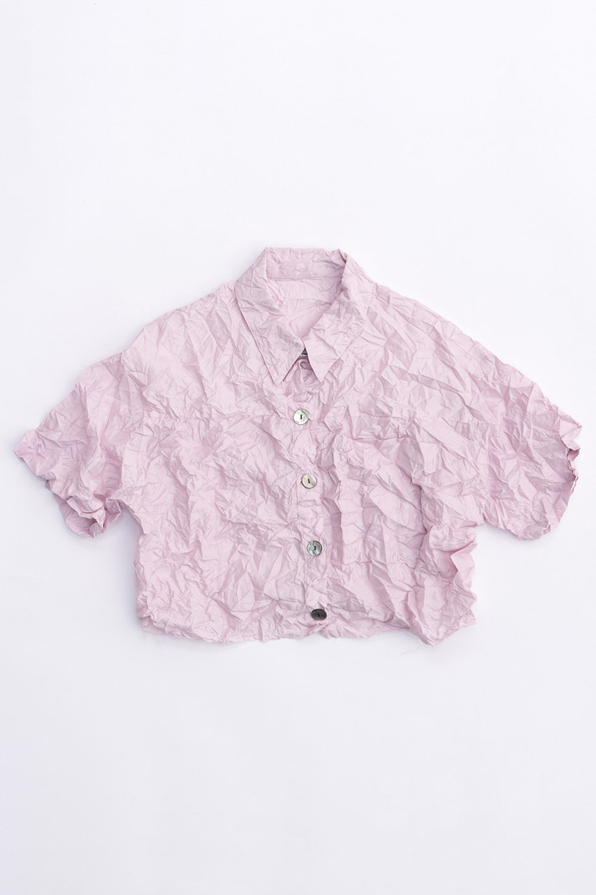 メゾンスペシャル/MAISON SPECIALの【予約販売】Washed Pleated Short Length Shirt/ワッシャープリーツショートシャツ(PNK(ピンク)/21241315704)