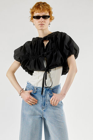 メゾンスペシャル/MAISON SPECIALのRibbon Bolero Blouse/リボンボレロブラウス(110400/110402)