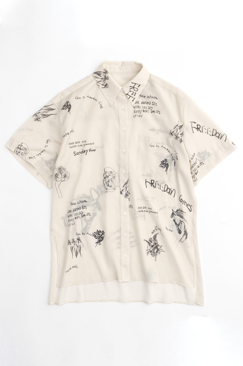 MAISON SPECIAL Drawing Print T-shirt/ドローイングプリントシャツ (WHT(ホワイト), FREE) メゾンスペシャル ELLE SHOP MAISON SPECIAL Drawing Print T-shirt/ドローイングプリントシャツ (WHT(ホワイト), FREE) メゾンスペシャル ELLE SHOP