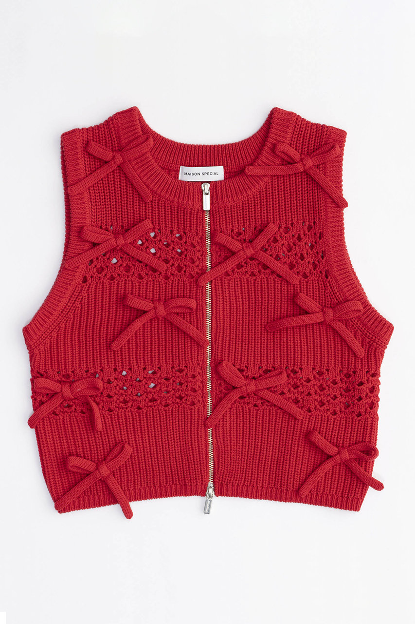 MAISON SPECIAL So Many Ribbons Vest/メニーメニーリボンベスト (RED(レッド), FREE) メゾンスペシャル ELLE SHOP