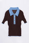 Knit Polo Shirt/ニットポロシャツ メゾンスペシャル/MAISON SPECIAL BRN(ブラウン)