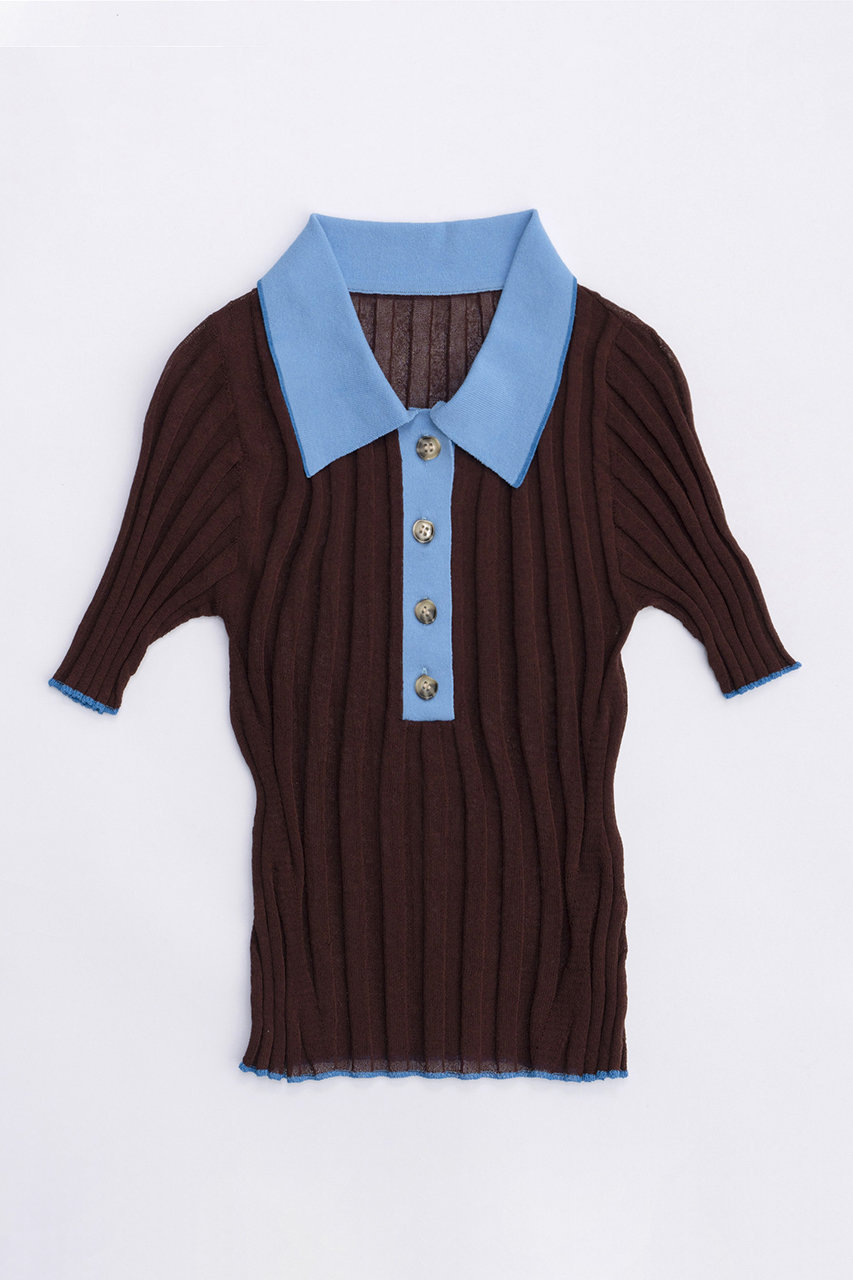 メゾンスペシャル/MAISON SPECIALのKnit Polo Shirt/ニットポロシャツ(BRN(ブラウン)/21241365803)