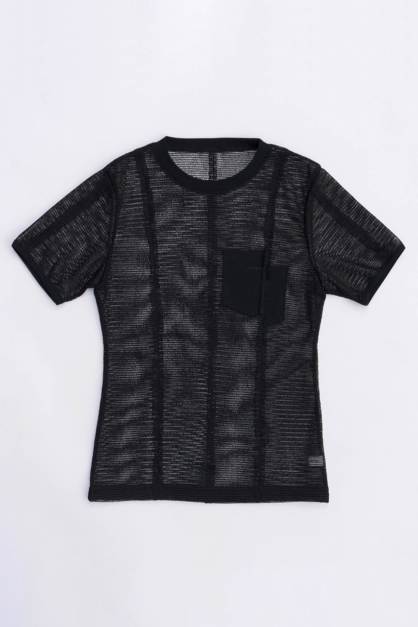 メゾンスペシャル/MAISON SPECIALのSlub Mesh T-shirt/スラブメッシュTシャツ(BLK(ブラック)/21241415105)