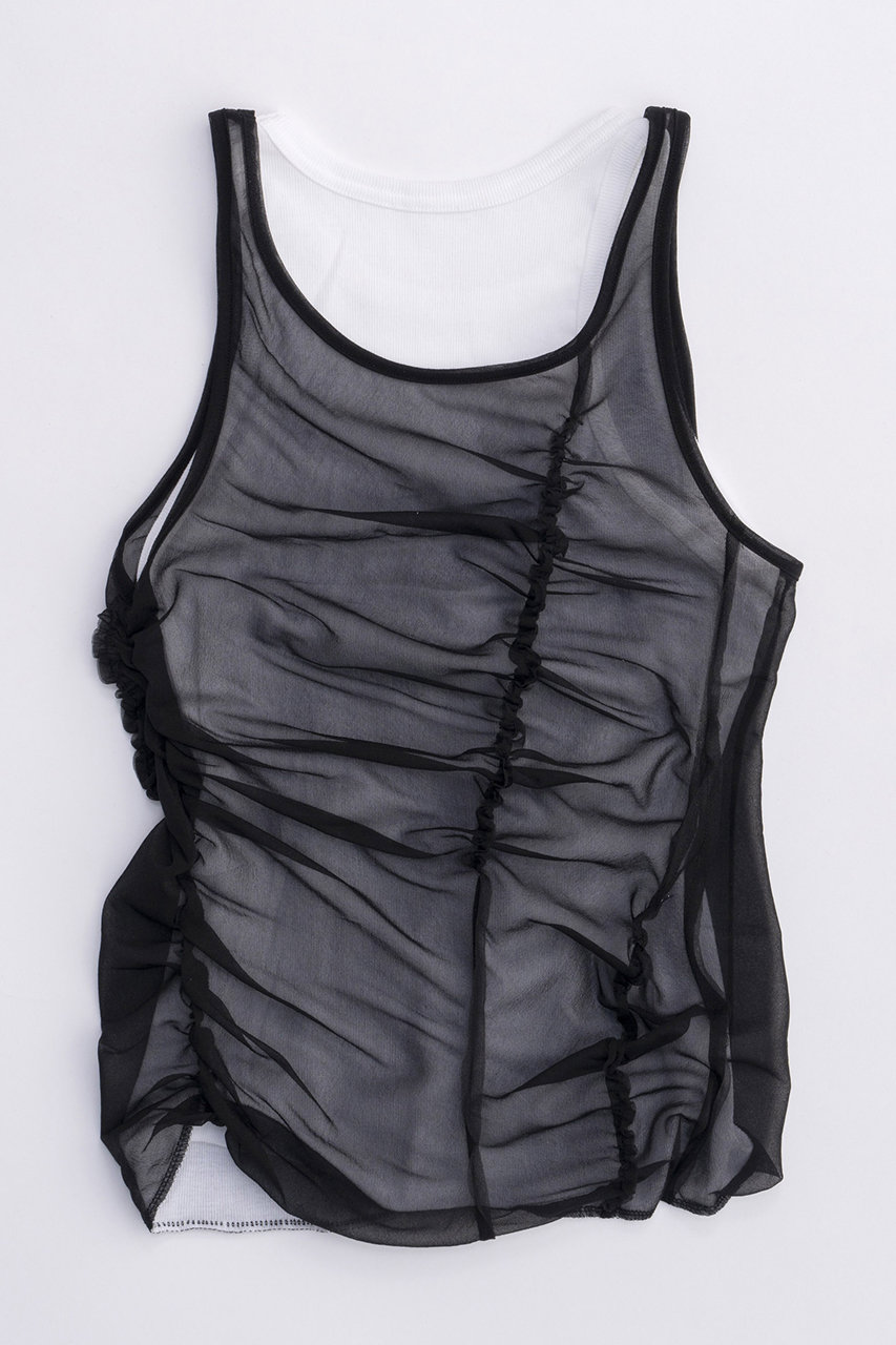 MAISON SPECIAL(メゾンスペシャル)｜Sheer Drape layered Tank Top/シ
