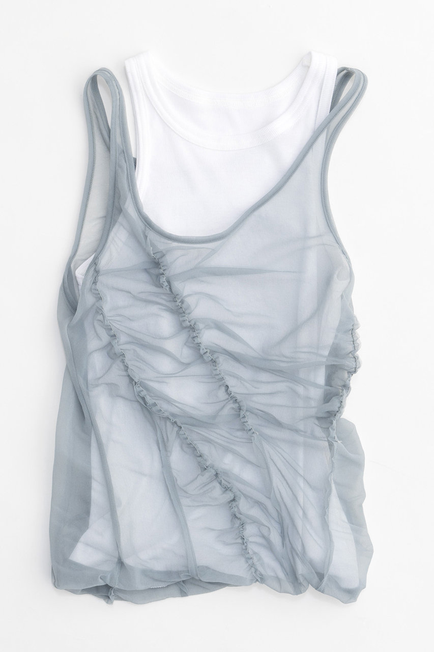 Sheer Drape layered Tank Top/シアードレープレイヤータンク