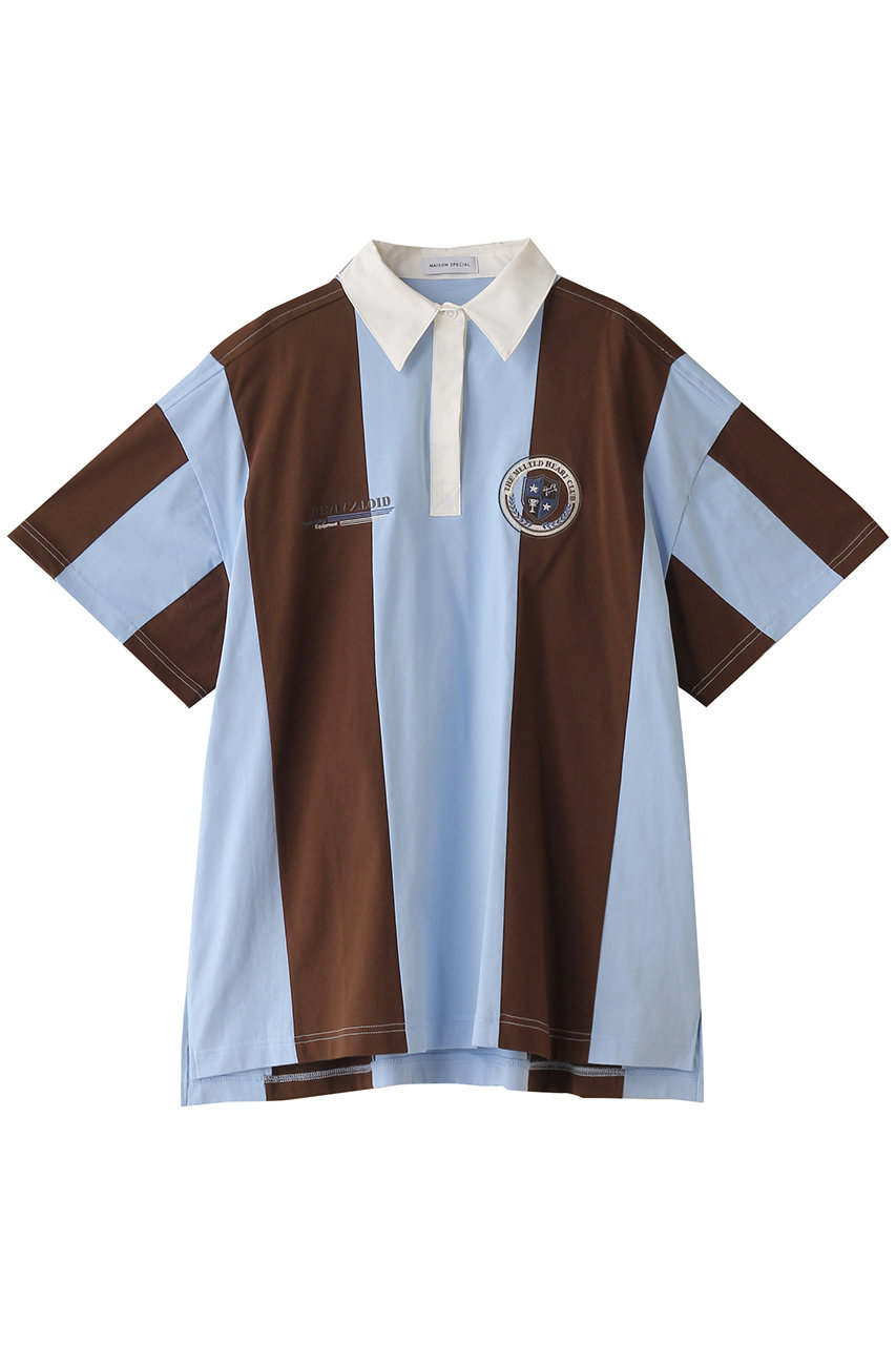 MAISON SPECIAL Oversize Rugby Shirt/オーバーラガーシャツ (BLU(ブルー), FREE) メゾンスペシャル ELLE SHOP MAISON SPECIAL Oversize Rugby Shirt/オーバーラガーシャツ (BLU(ブルー), FREE) メゾンスペシャル ELLE SHOP
