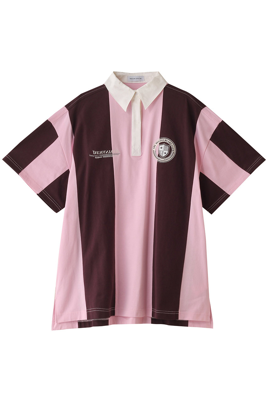 メゾンスペシャル/MAISON SPECIALのOversize Rugby Shirt/オーバーラガーシャツ(PNK(ピンク)/21241415316)