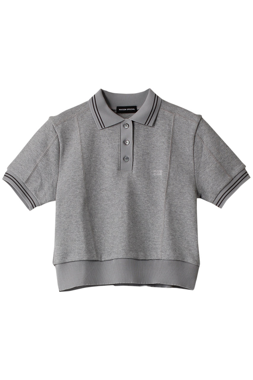 MAISON SPECIAL Short Length Polo Shirt/ショートポロシャツ (GRY(グレー), FREE) メゾンスペシャル ELLE SHOP