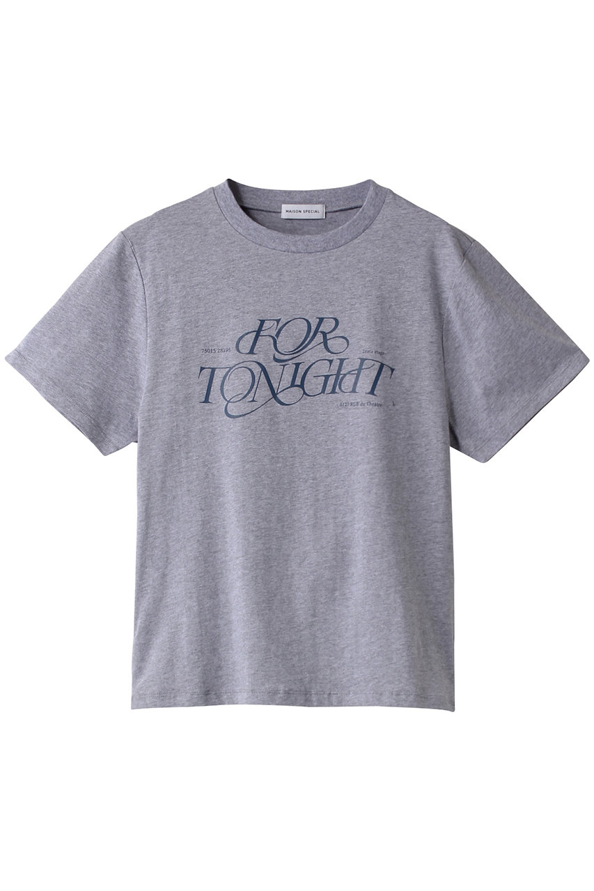 MAISON SPECIAL FOR TONIGHT Logo T-shirt/FOR TONIGHTロゴTシャツ (GRY(グレー), FREE) メゾンスペシャル ELLE SHOP