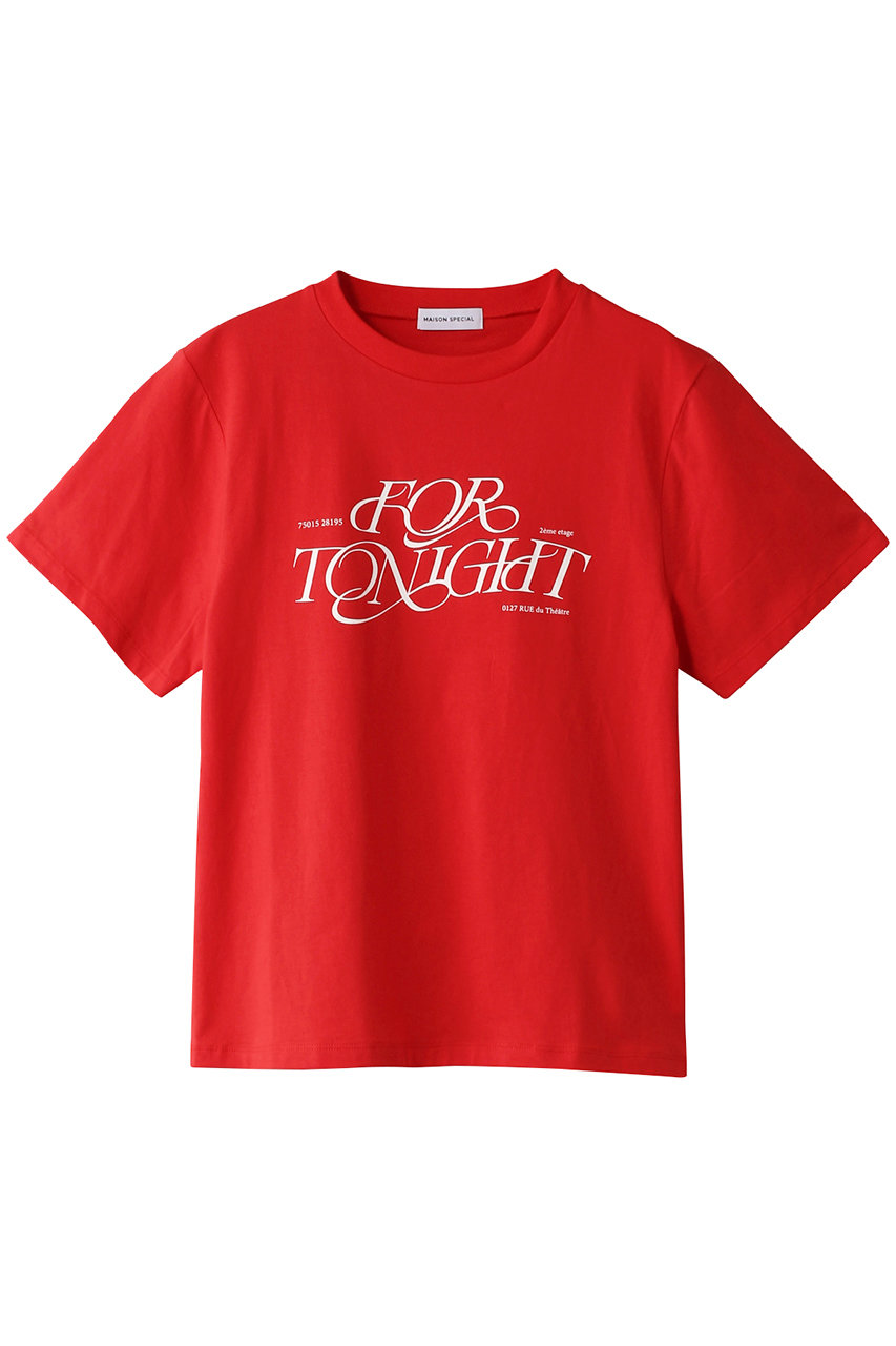 MAISON SPECIAL FOR TONIGHT Logo T-shirt/FOR TONIGHTロゴTシャツ (RED(レッド), FREE) メゾンスペシャル ELLE SHOP