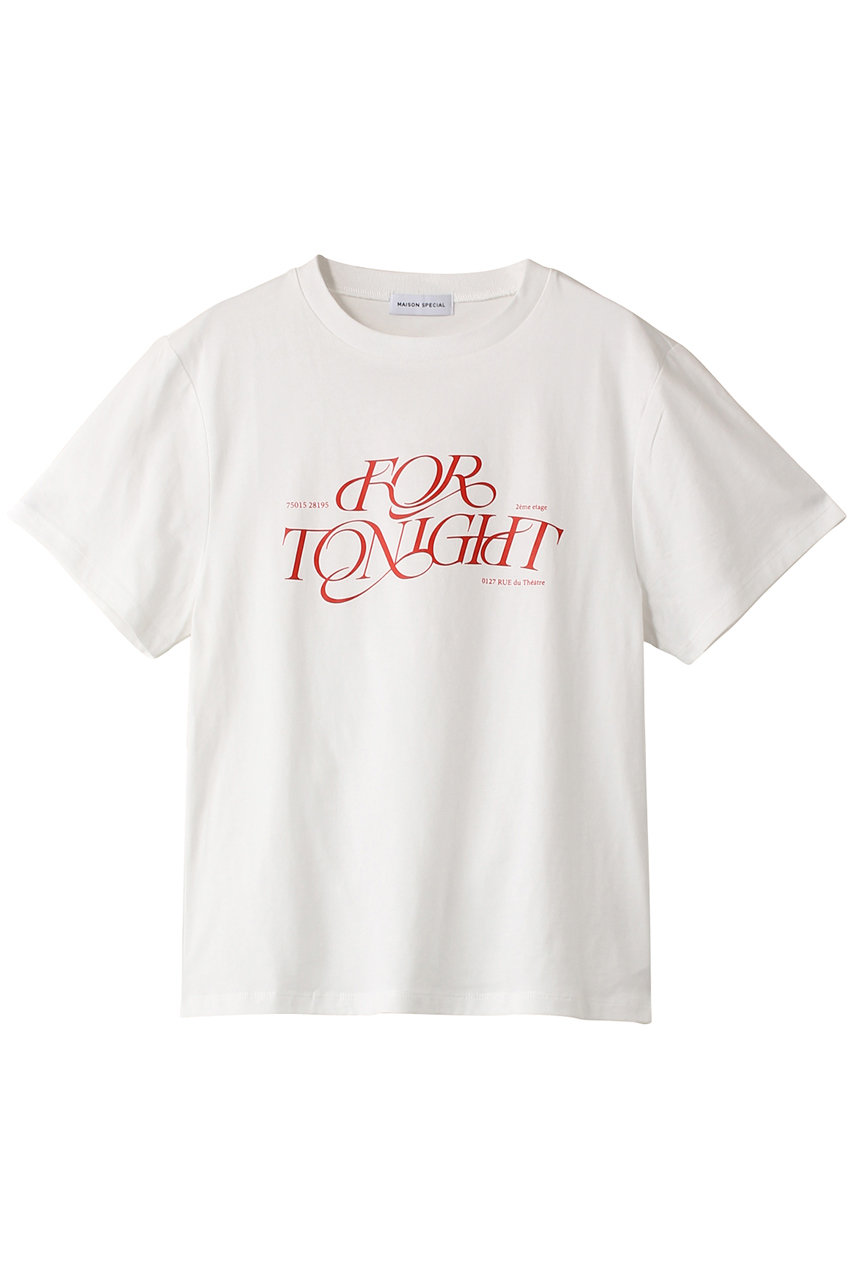 MAISON SPECIAL FOR TONIGHT Logo T-shirt/FOR TONIGHTロゴTシャツ (WHT(ホワイト), FREE) メゾンスペシャル ELLE SHOP