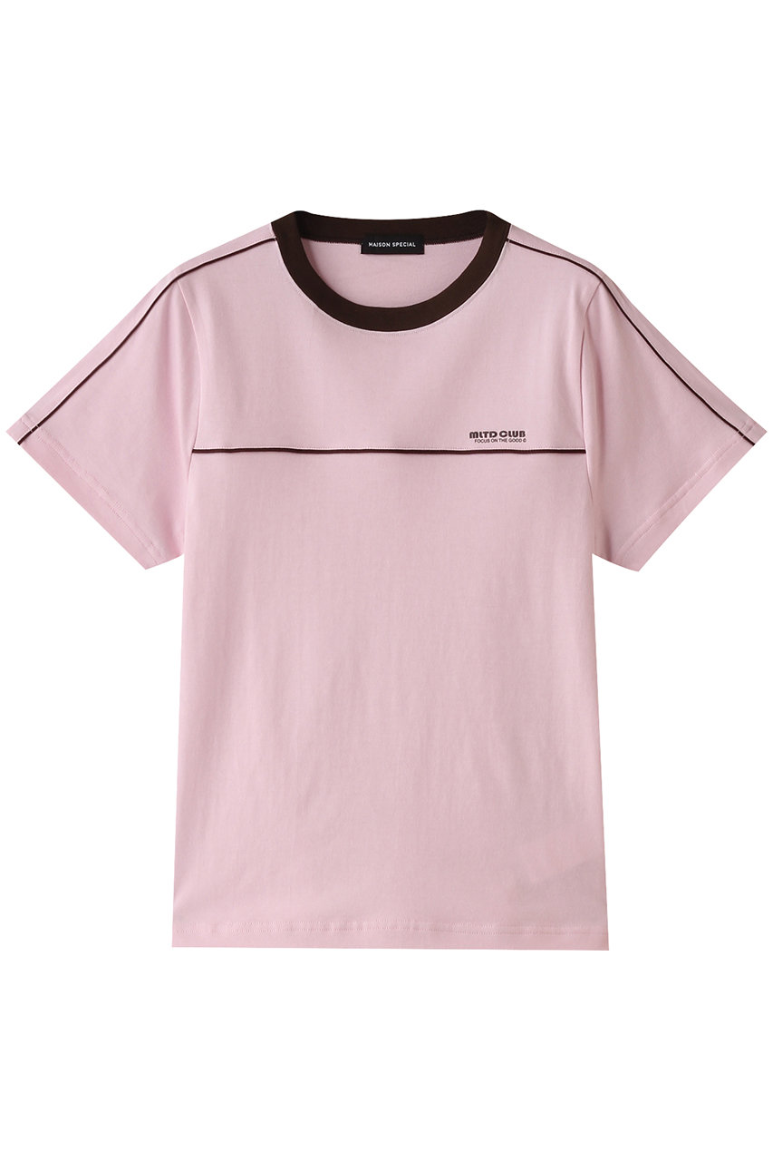 MAISON SPECIAL Bicolor Line T-shirt/バイカラーラインTEE (PNK(ピンク), FREE) メゾンスペシャル ELLE SHOP